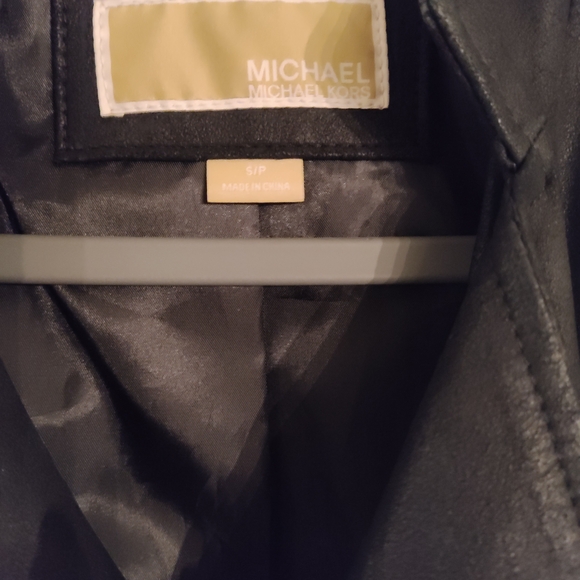 MICHAEL Michael Kors Black Leather Jacket with Silver Accents - Picture 2 of 3
